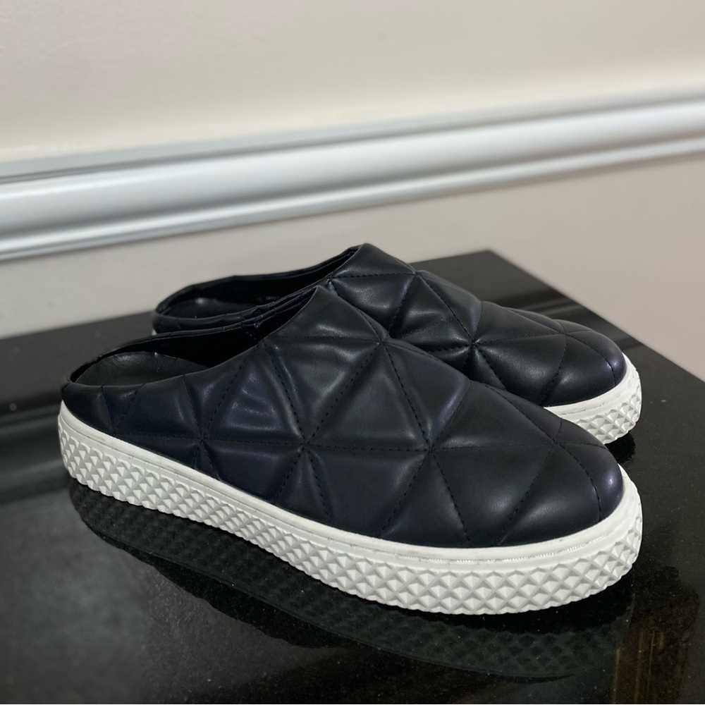 Aerosols Quilted Vegan Faux Leather Slip‎ On Mule